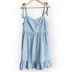 Old Navy Light Blue Tie-Shoulder Midi Dress